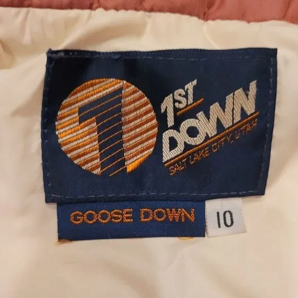 GOOSE DOWN 1ST DOWN Salt lake city Pink Mauve Vest - Picture 5 of 7